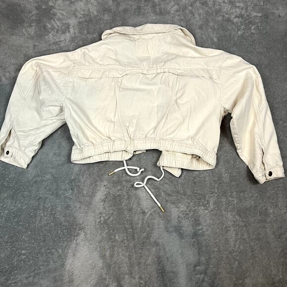 Pilcro Anthropologie Tidal Moto  White Utility Jacket Womens M White - Picture 6 of 11